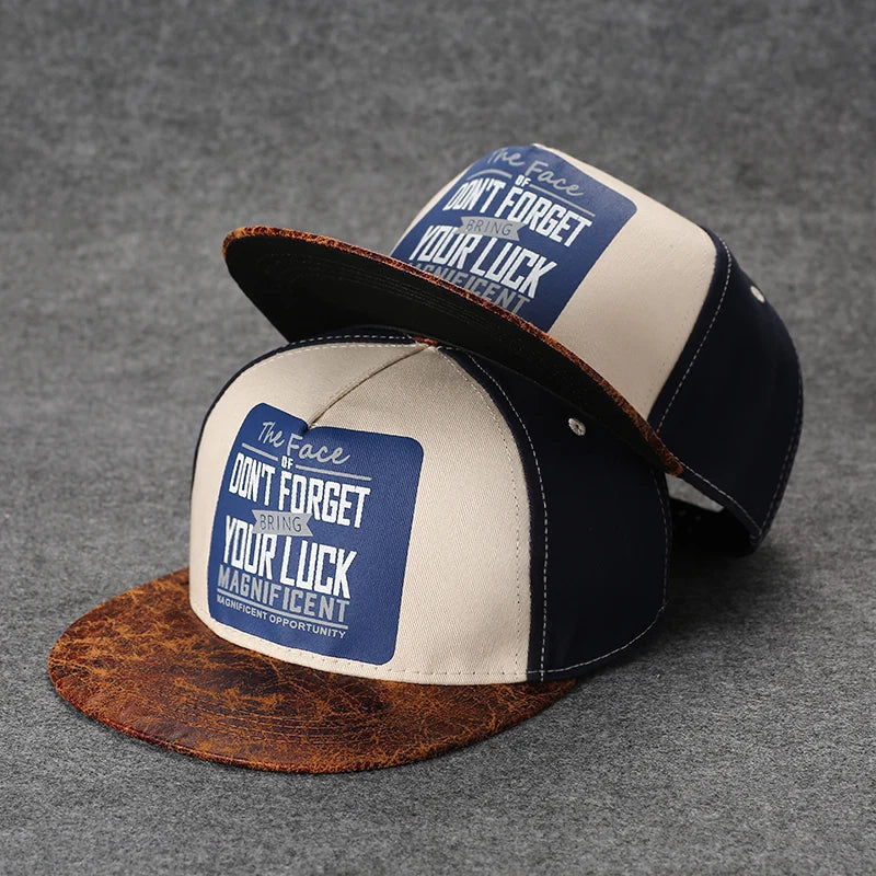 Men's Letter Embroidery Tide All-Match Flat Brim Baseball Cap Ladies Summer Hip-Hop Hat Outdoor Shade Adjustable Peaked Cap