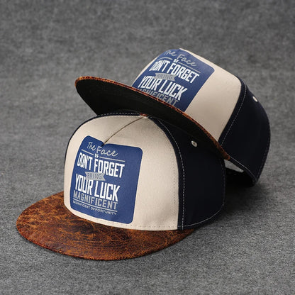 Men's Letter Embroidery Tide All-Match Flat Brim Baseball Cap Ladies Summer Hip-Hop Hat Outdoor Shade Adjustable Peaked Cap