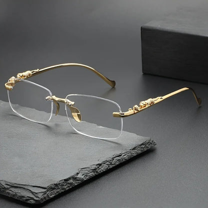 Perfect Fashion Leopard Decor Unframed Men's and Women's Sports Glasses Suitable for Holiday Parties