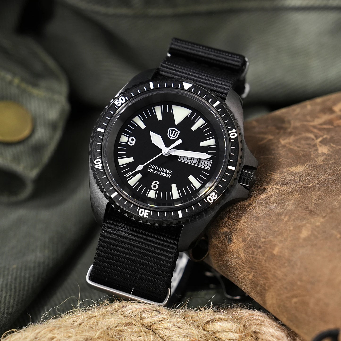 Reloj de lujo Watchdives WD1980 V3 con movimiento de cuarzo VH31 de segundero fluido, cristal de zafiro con revestimiento AR, resistencia al agua 10Bar, reloj para hombre
