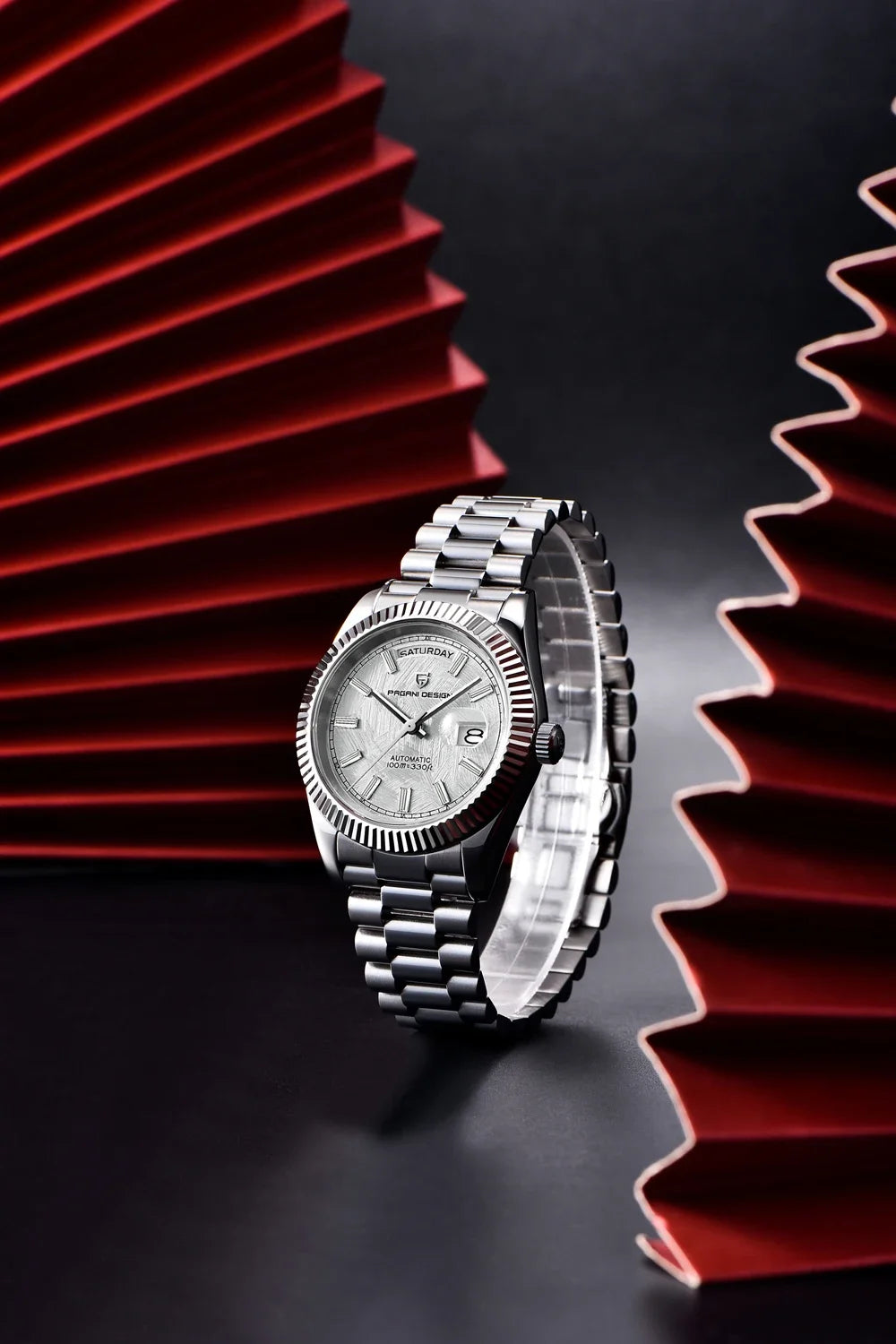 PAGANI DESIGN DD40 Herrenuhr – Modell aus Roségold, mechanische Luxusuhr, Automatikwerk, Saphirglas mit Antireflexbeschichtung, wasserdicht