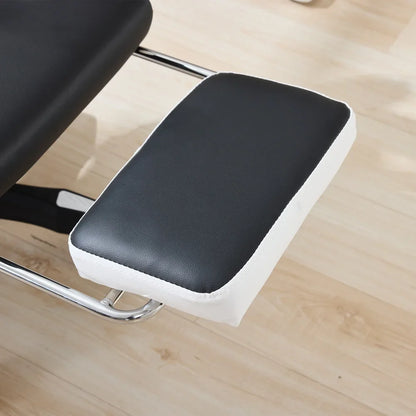 360° Swivel Ergonomic Racing Design Gaming Chair Leather High Back Office Chair Height Adjustable Task Chair, Black & White