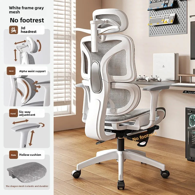 UVR Ergonomic Gaming Chair Comfortable Computer Chair with Footrest, Adjustable Office Chair, Reclining E-Sports Chair for Long Sitting and Work