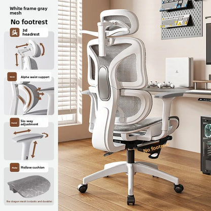 UVR Ergonomic Gaming Chair Comfortable Computer Chair with Footrest, Adjustable Office Chair, Reclining E-Sports Chair for Long Sitting and Work