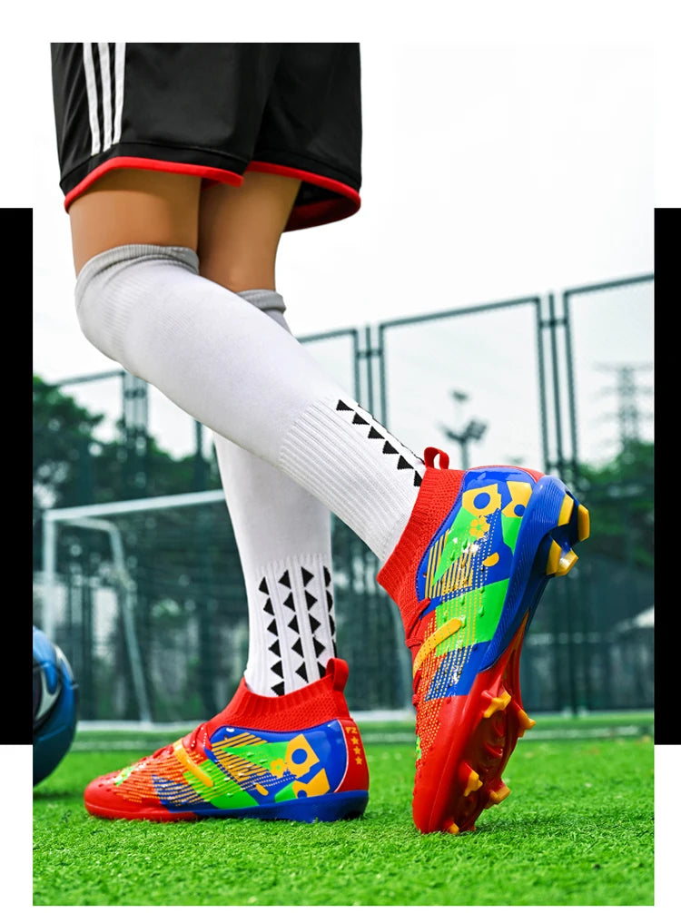 Football Boots Men Professional Soccer Shoes Sneakers Field Long Spikes Outdoor Competition Non-Slip Comfortable Training Shoes