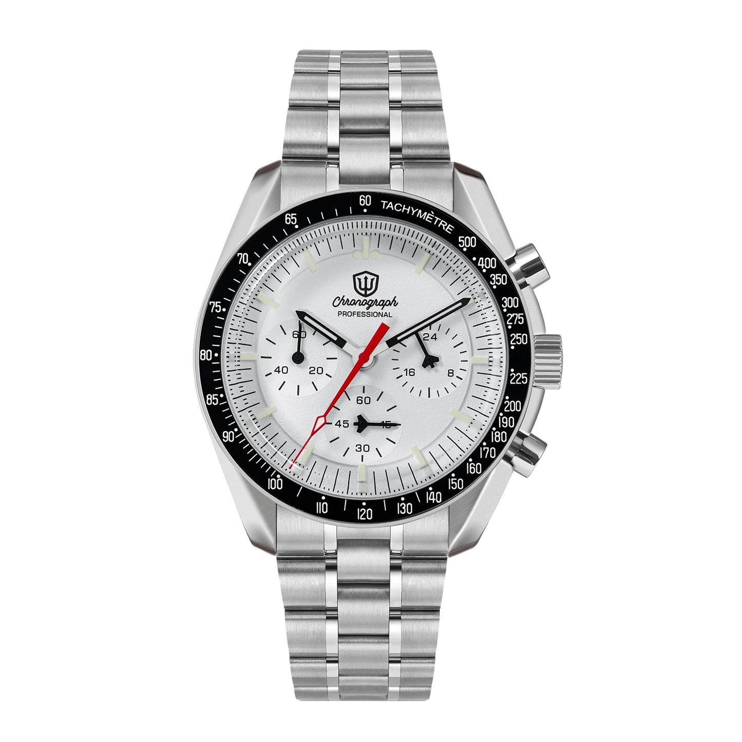 Watchdives WD1863 39mm VK63 Chronograph Watch, OTF Clasp, Sweep Quartz Movement, Sapphire, Luminous, 100m Waterproof