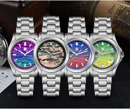 San Martin Official 39mm Guilloche MOP Dial Gada Watch Miyota 9015 Luxury Men's Automatic Mechanical Watches 10 ATM reloj SN0150
