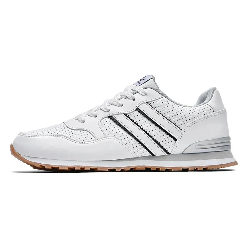 Jesienne buty sportowe męskie, płaskie buty do biegania, białe, trwałe, klasyczne buty casualowe, niskie, modne buty trekkingowe i do chodzenia