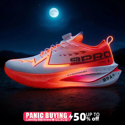 Men Marathon Running Shoes Carbon Board Specialty Sports Breathable Lightweight Women's Comfortable Athletic Nonskid Sneakers