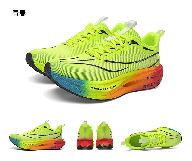 Men’s Running Shoes with Carbon Board, Specialty Marathon Sports, Breathable, Lightweight, Comfortable Women’s Athletic Non-Skid Sneakers