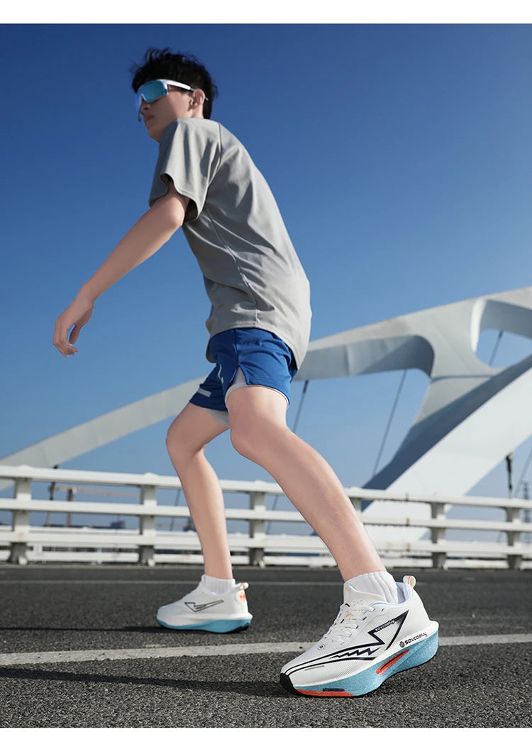 Zapatillas de running con placa de carbono para maratón, deportivas, transpirables, ligeras, cómodas y antideslizantes para hombre y mujer