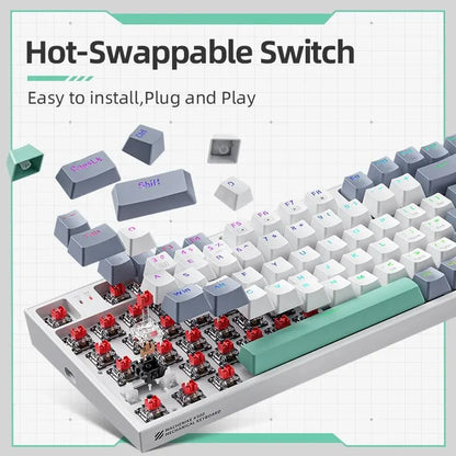 Tastiera meccanica MACHENIKE K500 cablata da gaming K500-B94 Hot Swappable, 94 tasti, layout 90%, retroilluminazione RGB per PC e laptop