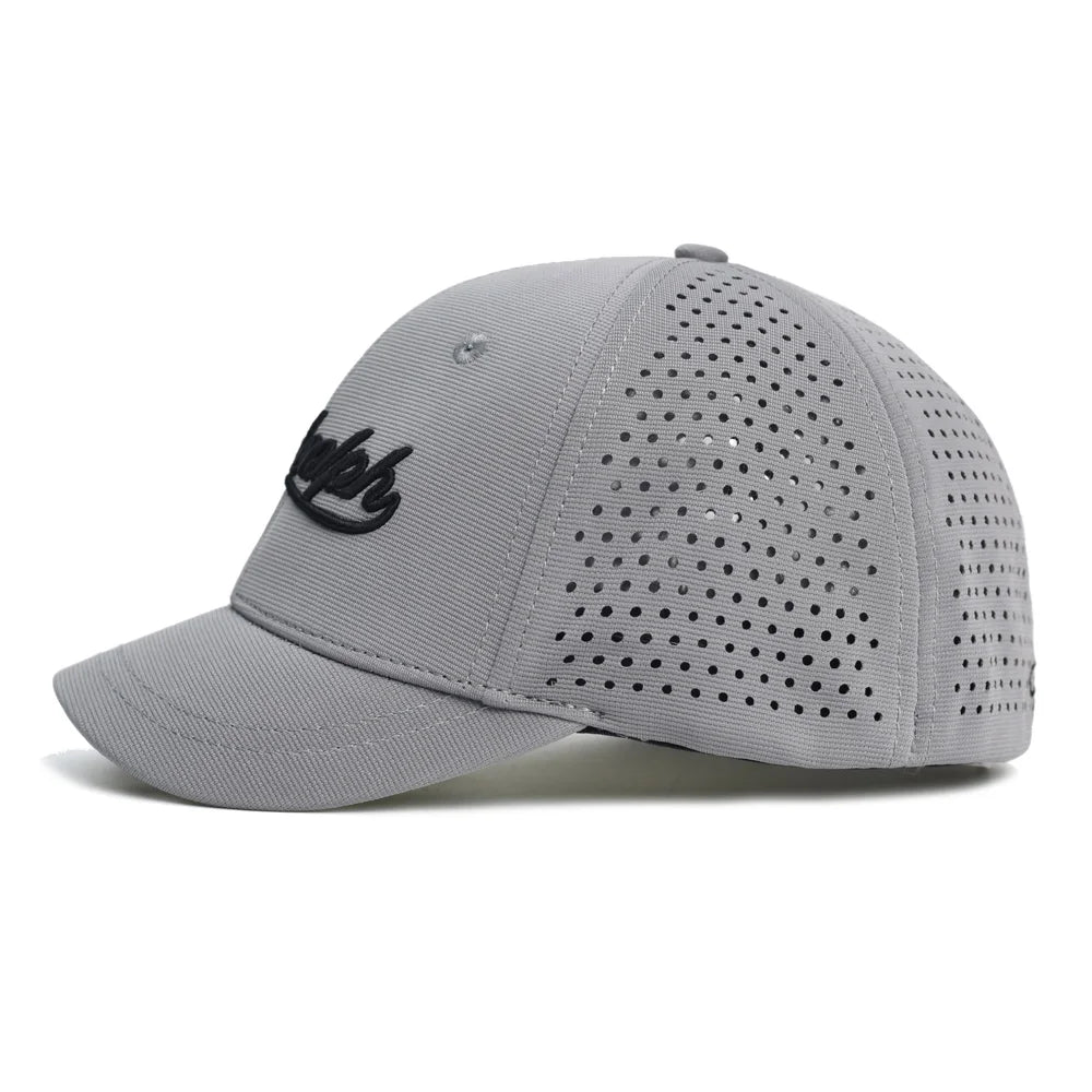 Baseballcap mit kurzem Mesh-Schirm, hinten geschlossen, für Damen und Herren, atmungsaktiv, Snapback-Cap, anliegender Dad Hat, verstellbar, einfarbig, im Trucker-Stil