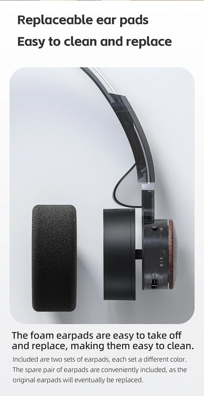 Cuffie Bluetooth on-ear FIIO EH11 – Headset wireless Hi-Res LDAC con bassi potenti, batteria 30H, connessione a doppio dispositivo e design rétro leggero