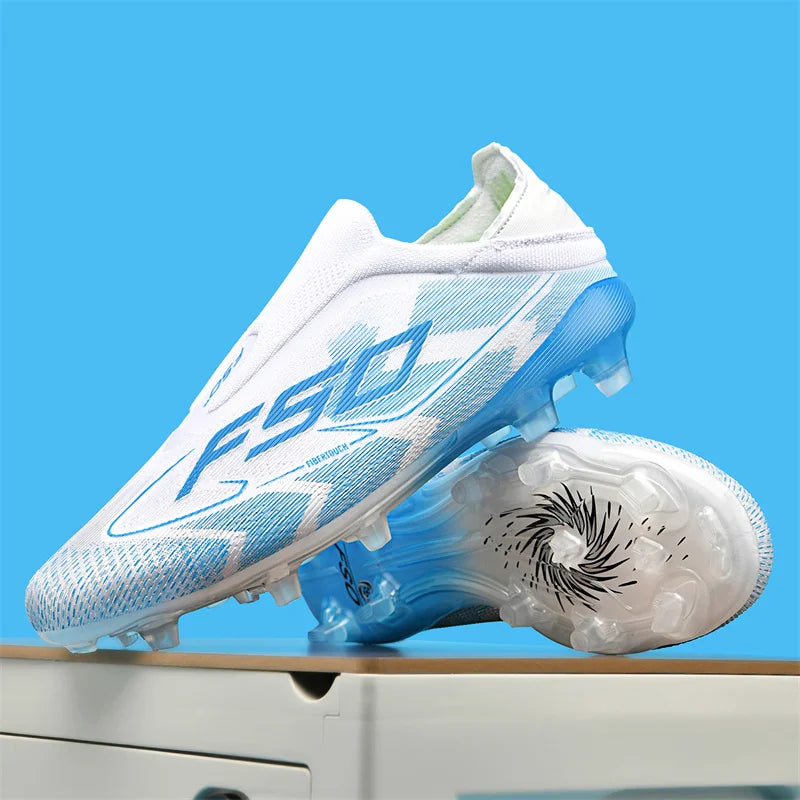 Nouveaux hommes chaussures de Football Match intérieur vente chaude bottes de Football en plein air crampons d'herbe baskets de Futsal montantes antidérapantes de haute qualité