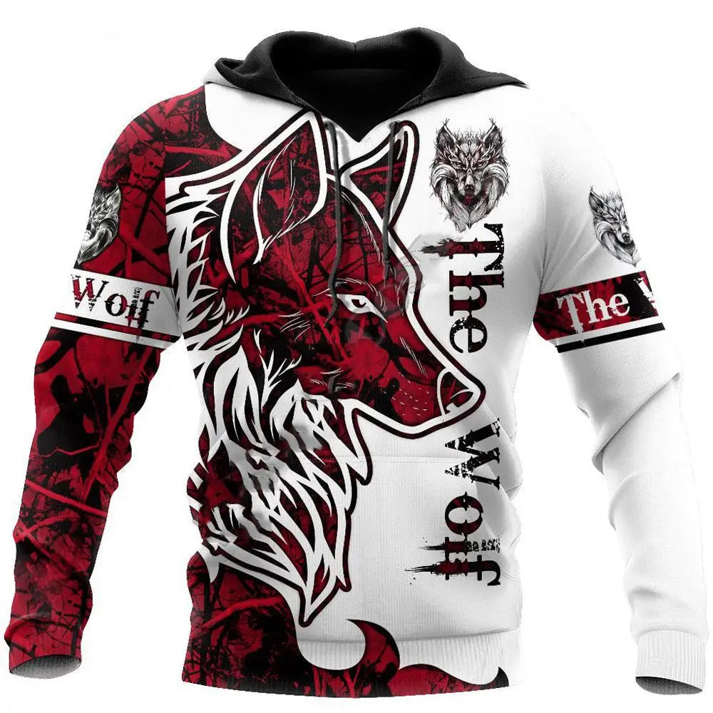 Fashion Herbst Löwe, Wolf Hoodies Weißer Tigerfell-3D-Allover-Print Herren-Sweatshirt Unisex-Pullover Freizeitjacke