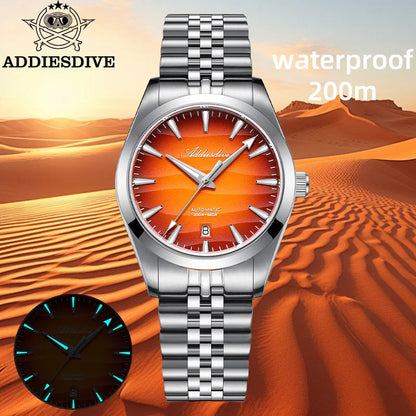 ADDIESDIVE NEW 39mm Men's Desert Texture Watch 200m Diver Sapphire Crystal AD2540 BGW9 Blue Luminous  Mechanical Automatic Watch