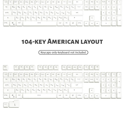 104 Teclas Keycaps Retroiluminadas Coreano Francês Russo Espanhol Alemão para Teclado Mecânico com Switch MX, Perfil OEM, Teclas ABS DIY