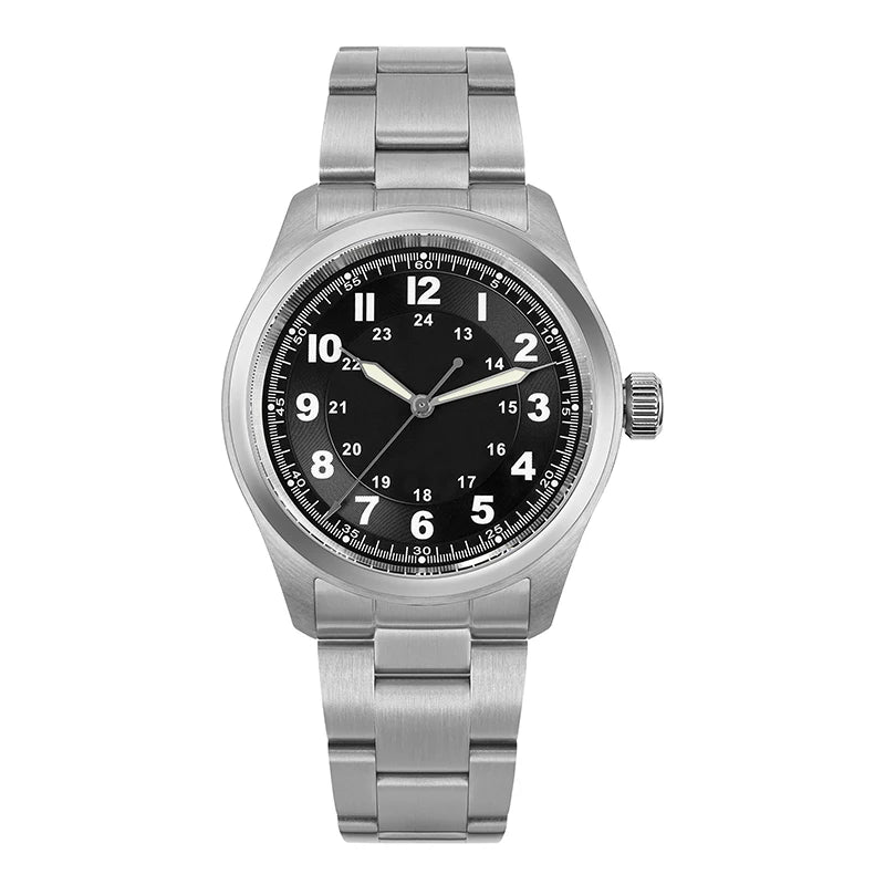 Relógio de Quartzo Vintage Militar Militado ML08 V2 com Movimento VH31, Vidro Duplo de Safira, Luminescência C3 BGW-9, Impermeável, 38mm