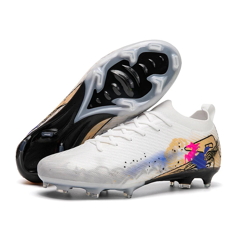 Nouvelles chaussures de football pour hommes, chaussures d'entraînement, chaussures de football à crampons longs, crampons de football ultralégers FG antidérapants pour l'extérieur, livraison directe