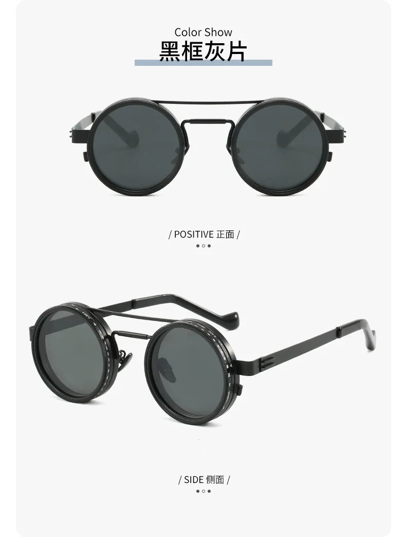 KLASSNUM Adjustable Sunglasses Men Nd Filter Glasses ND9 Speed Dimming Sun Glasses Round Polarized Fishing Driving Eyewear 2026