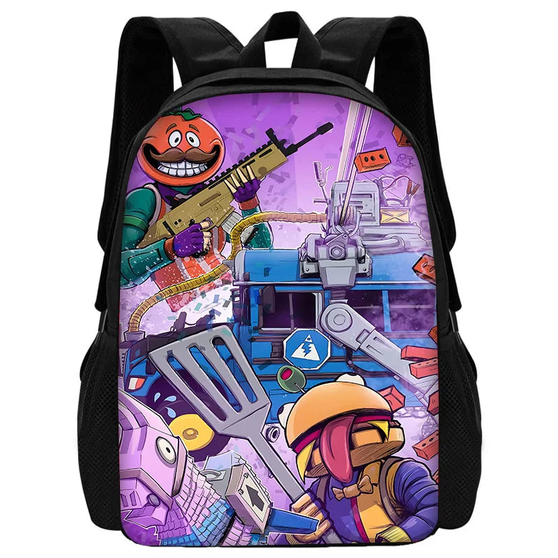 Zaino per bambini con motivo shooting game, ispirato a Fortnites, per ragazzi e ragazze, regalo di compleanno per studenti, borsa scuola unisex, zaino da campeggio resistente