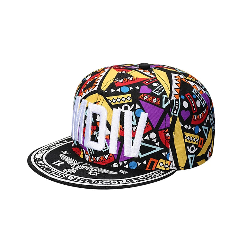 Men's Letter Embroidery Tide All-Match Flat Brim Baseball Cap Ladies Summer Hip-Hop Hat Outdoor Shade Adjustable Peaked Cap
