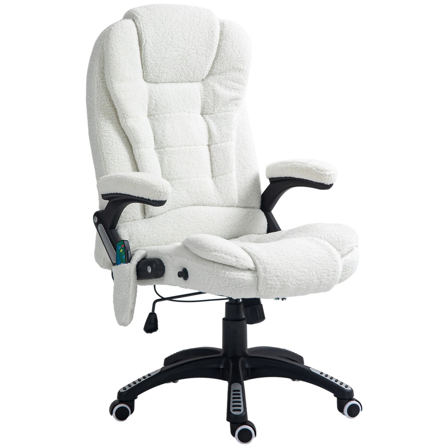 High-Tech Executive Office Chair with Lumbar Heating, 360° Swivel Breathable Fabric Chair with Remote Control, 120kg Load Capacity