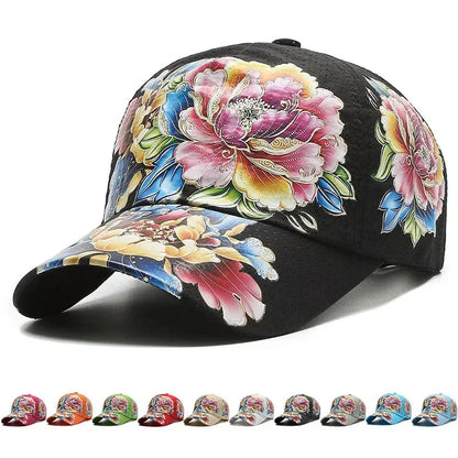 Boné de basebol de secagem rápida para homem e mulher, chapéus de sol florais com estampado em estilo chinês, chapéus de sol com flores, chapéus para exterior