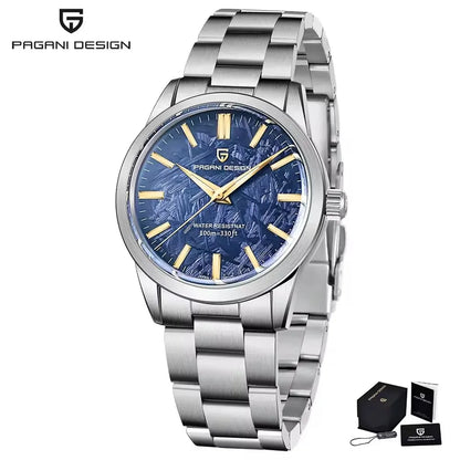 PAGANI DESIGN 40MM Meteorite Dial Men's Quartz Watches Luxury Business Sapphire 316L Stainless Steel 100M Waterproof Watch for Men