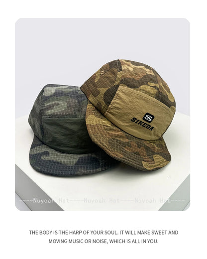 Unisex CAMO hurtigtørrende baseballkasketter med bogstavbroderi, solskærm, farveblokke, åndbare, personlige kasketter med skygge, alsidige ind