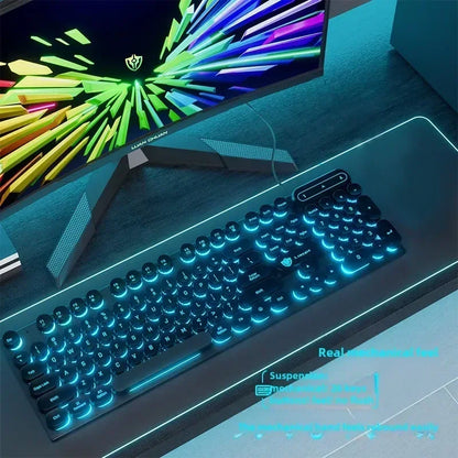 Mechanical Keyboard Gaming Keyboard E-sports Game Office Computer Notebook Desktop Steampunk English USB for Gaming