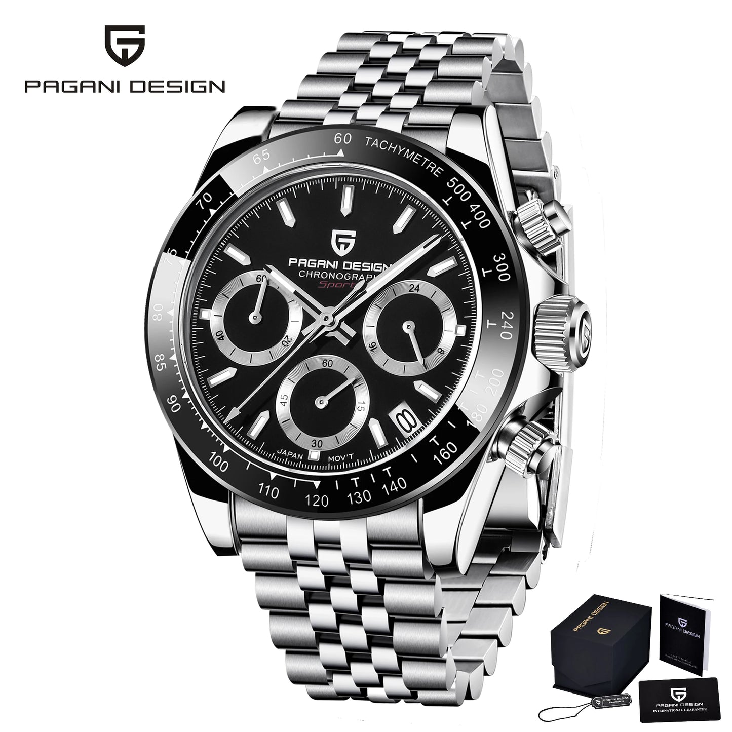 2026 New PAGANI DESIGN Chronograph Luxury Quartz Wrist Watch Automatic Date 100M Waterproof JAPAN VK63 Movement