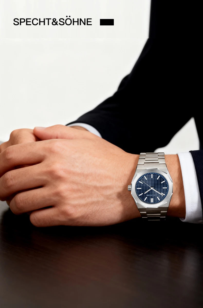 New 2026 Fashion Rare Specht & Söhne Men's Watch Ultrathin 38MM Steel Sapphire Crystal VH31 Quartz Wristwatch