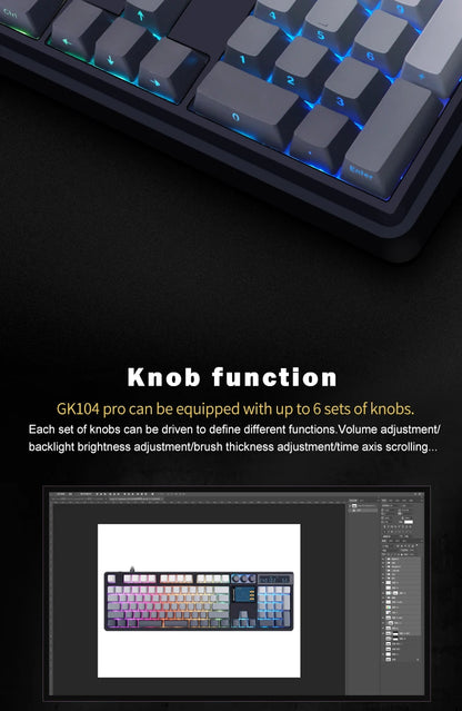 SKYLOONG GK104 Pro Wireless Mechanical Keyboard 100% Custom Keyboard Hot-Swappable Low-noise Switch for PC Gamer Office Accessories