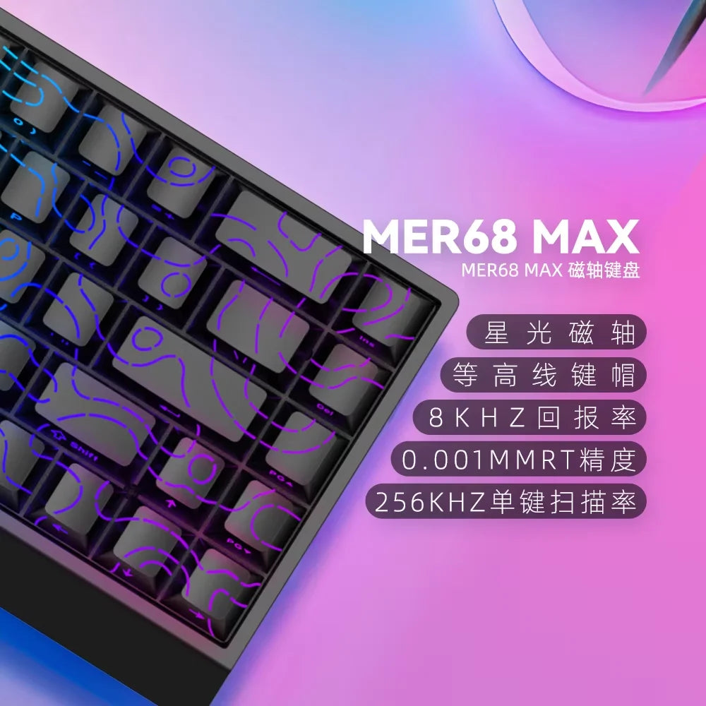 IROK Carotmas Mercury68 Teclado Mecânico com Switches Magnéticos 8K 68 Teclas RT0.004mm Baixa Latência Teclado Gaming com Fio Personalizado para PC Presentes