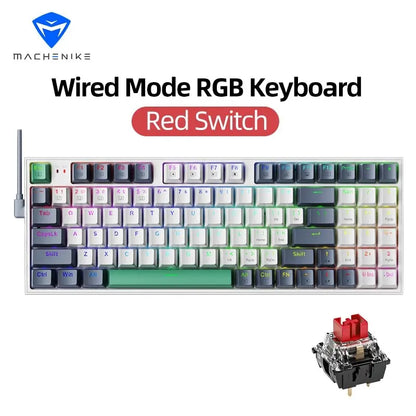 Tastiera meccanica MACHENIKE K500 cablata da gaming K500-B94 Hot Swappable, 94 tasti, layout 90%, retroilluminazione RGB per PC e laptop