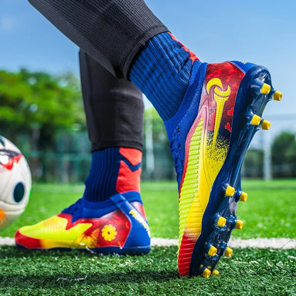 New Men Football Boots Match Adult Outdoor Sport Training Cleats Soccer Shoes Boys Long Spikes Breathable Non Slip Comfortable