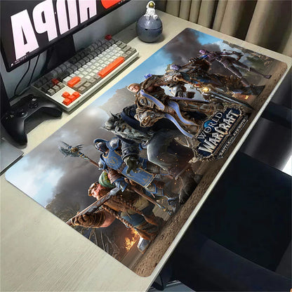 Голяма гумена подложка за мишка Natural Horde Alliance, подложка за компютърно бюро и клавиатура, HD World Of Warcraft гейминг пад за мишка, скоростна повърхност, подсилен ръб