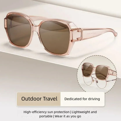 Fashion Round Polarized Sunglasses Cover Over Myopia Prescription Glasses Portable Men Women Vintage Fishing Driving Eyewear