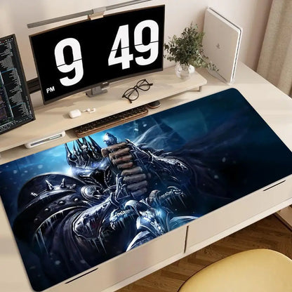 World of Warcraft anime XXL gamingmuismat-deskmat met vergrendelde rand, toetsenbord- en muismat voor kantoor, gamer-computeraccessoires HYBXXC