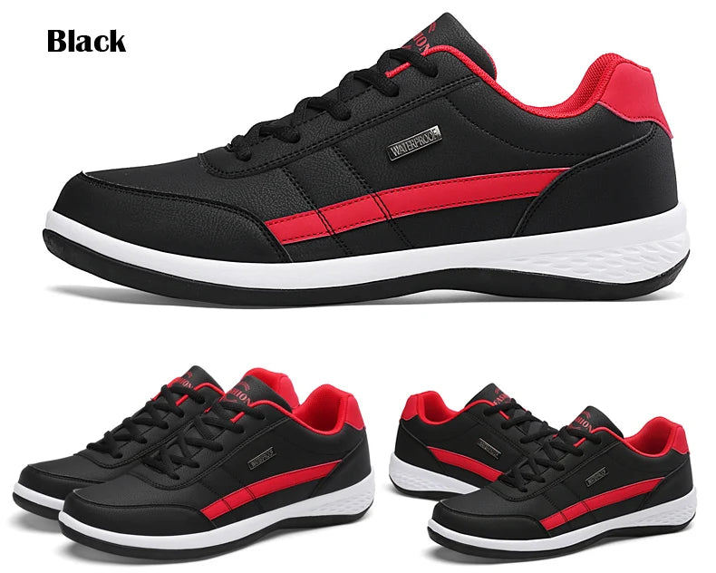 Sapatos para Homem YRZL Primavera Outono Impermeáveis, Ténis de Caminhada em Pele para Lazer e Desporto Masculino, Calçado Antiderrapante para Homem
