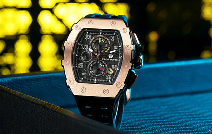TSAR BOMBA New TB8204 Watch for Men, Japan Quartz Chronograph, 50M Waterproof Wristwatch, Fashion Sport Clock, Luxury Gift