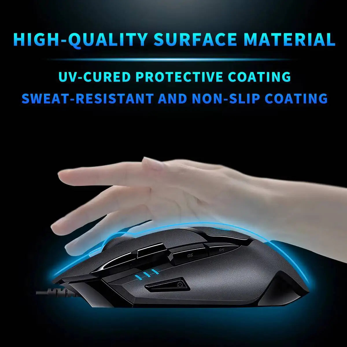 Ratón gaming Logitech G402 con tecnología Fusion Engine, 4 ajustes de DPI, procesador de 32 bits y diseño antideslizante para gaming competitivo profesional