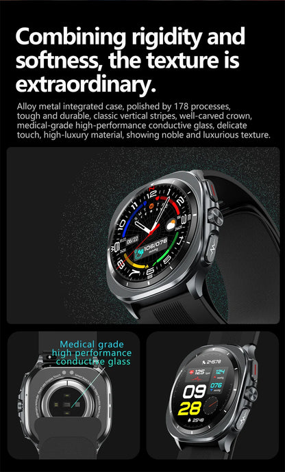 2026 New Health Track Smartwatch Air Pump Airbag True Blood Pressure Health Measure Smart Watch for Men and Women Blood Oxygen BT Call