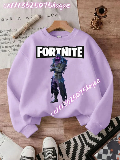 FORTNITED Children Long-sleeved Girls Streetwear Boys Baby Sweatshirt Pullover Sweatshirt Anime Fashion Kid Clothing Tops Gift