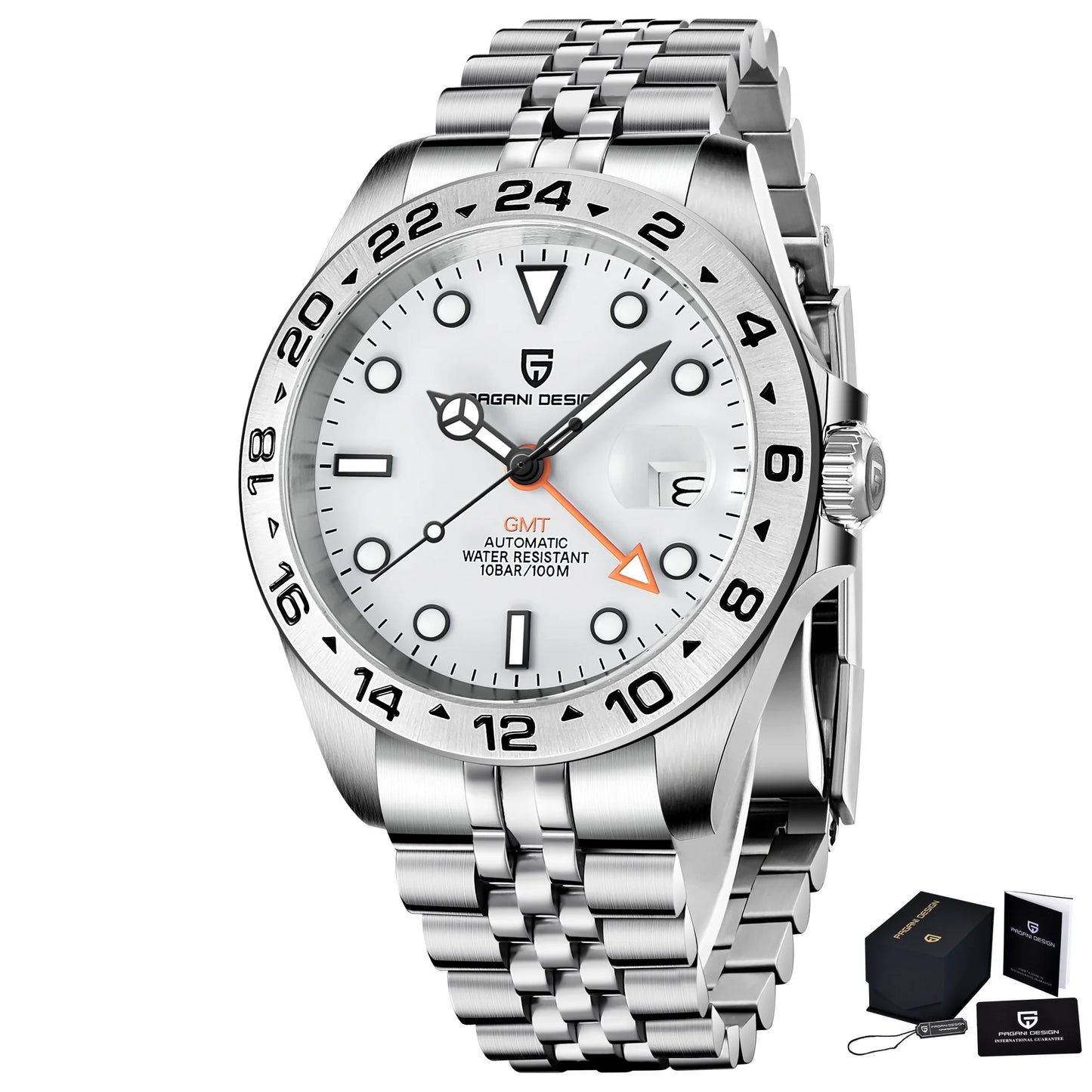 Pagani Design PD1682 Men’s GMT Watch 42mm Automatic Mechanical DG5833 Sapphire Crystal Stainless Steel Waterproof Black Vintage