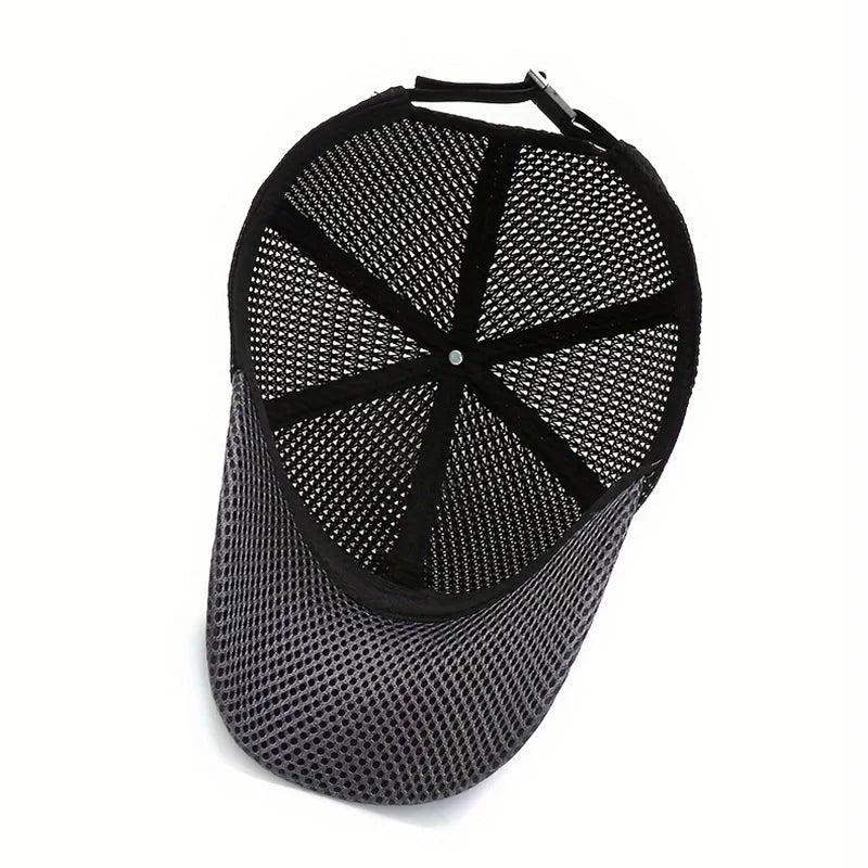 Men's Solid Color Mesh Breathable Baseball Cap Sun Protection Hat Women Sports Cap Camping Cap
