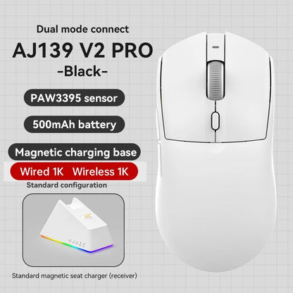 Mouse wireless AJAZZ AJ139Pro/AJ139V2MC con chipset PMW3395/PAW3311, 12000-26000Dpi, mouse da gaming professionale