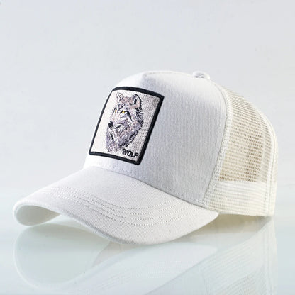 Fashion Baseball Cap With Embroidery Wolf Patch Snapback Hip Hop Trucker Caps Men Women Outdoor Breathable Visor Hat